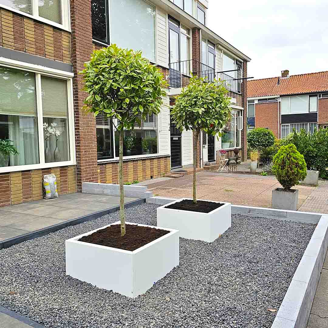 Aluminium plantenbak voor buiten - Vierkant - Wit